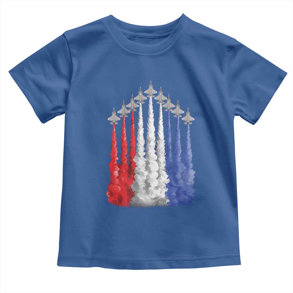 Funny Fighter Jet Airplane American Flag 4th Of July Toddler T Shirt - Wonder Print Shop