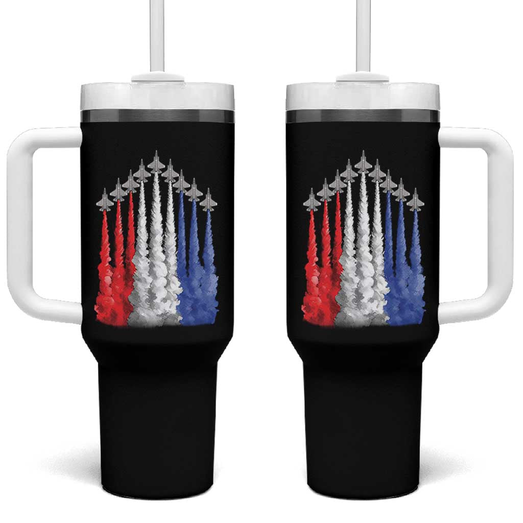 Funny Fighter Jet Airplane American Flag 4th Of July Tumbler With Handle - Wonder Print Shop
