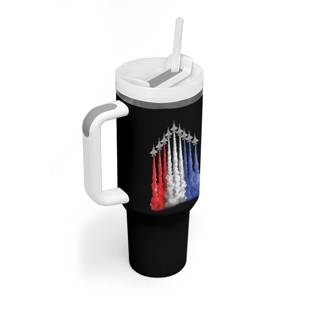 Funny Fighter Jet Airplane American Flag 4th Of July Tumbler With Handle - Wonder Print Shop