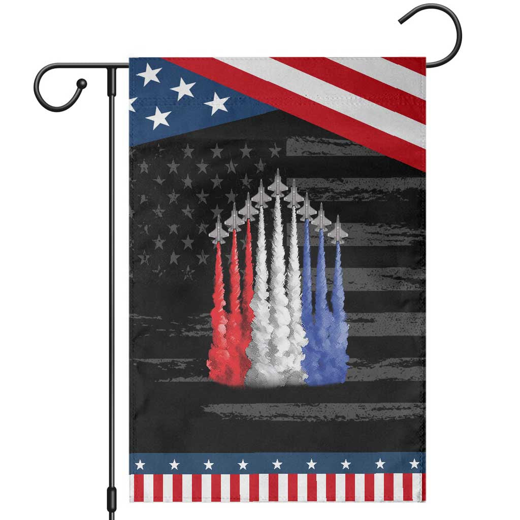 Funny Fighter Jet Airplane American Flag 4th Of July Patriotic Garden Flag