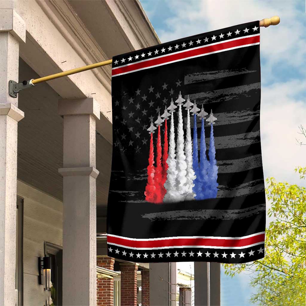 Funny Fighter Jet Airplane American Flag 4th Of July Patriotic Garden Flag