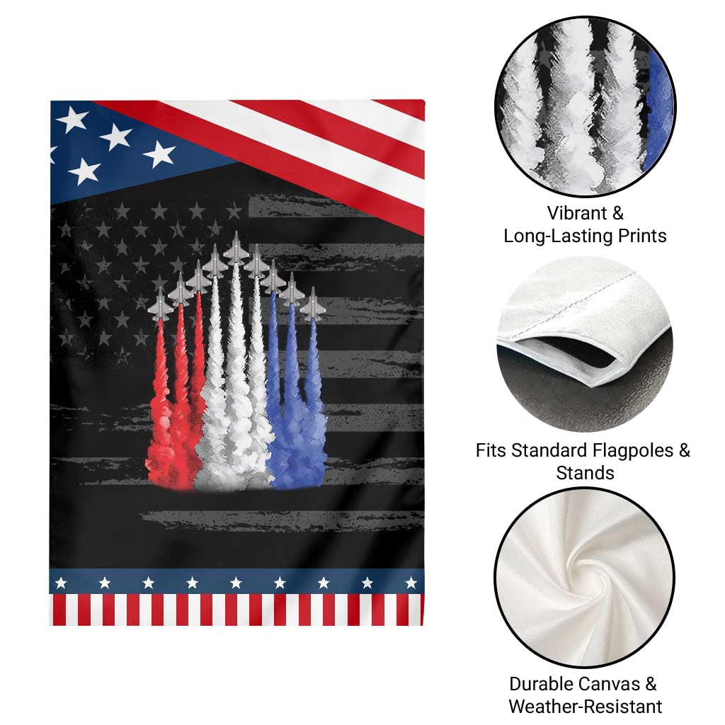Funny Fighter Jet Airplane American Flag 4th Of July Patriotic Garden Flag