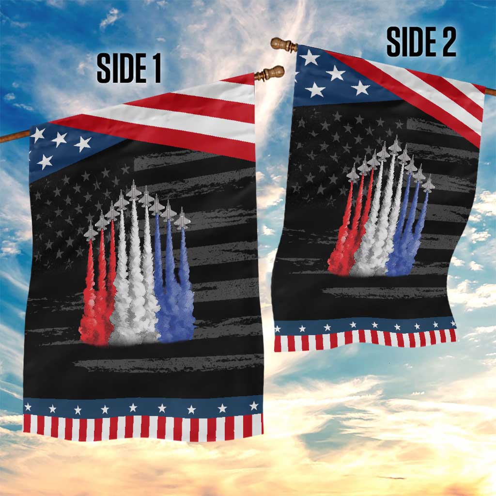 Funny Fighter Jet Airplane American Flag 4th Of July Patriotic Garden Flag