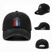 Funny Fighter Jet Airplane American Flag 4th Of July Washed Cotton Baseball Cap