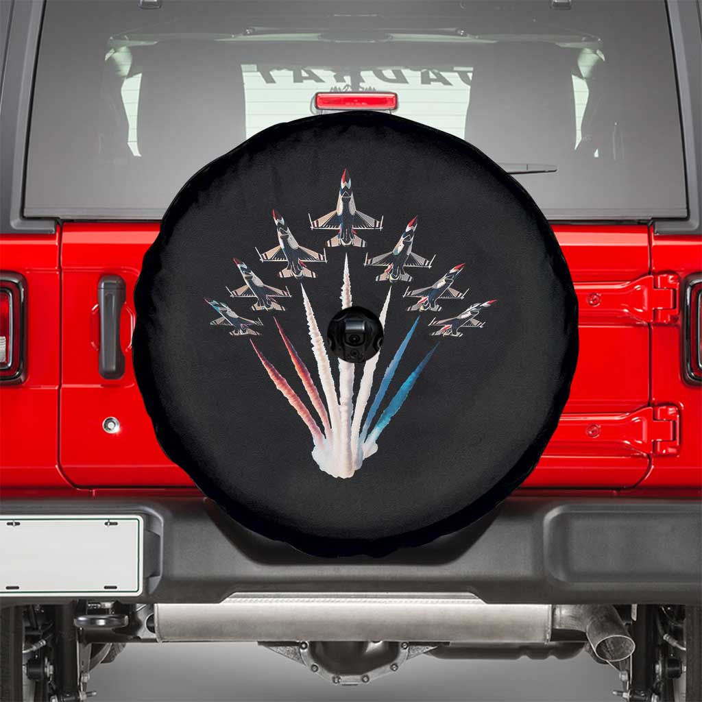 US Airplane Fighter Jet American Flag 4th Of July Spare Tire Cover - Wonder Print Shop