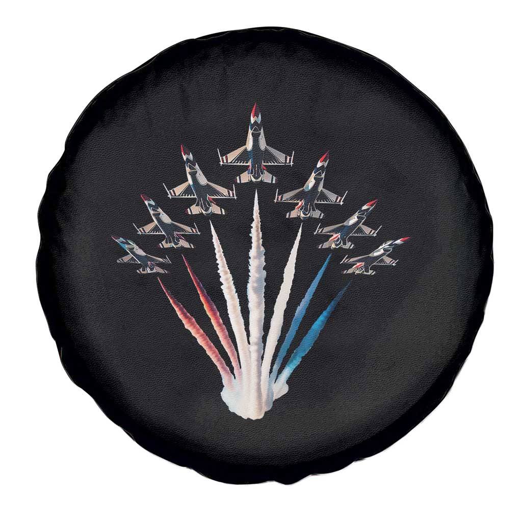 US Airplane Fighter Jet American Flag 4th Of July Spare Tire Cover - Wonder Print Shop