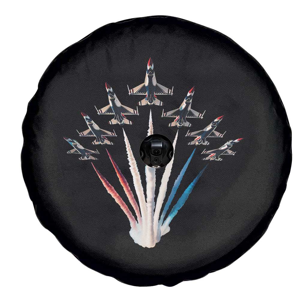 US Airplane Fighter Jet American Flag 4th Of July Spare Tire Cover - Wonder Print Shop
