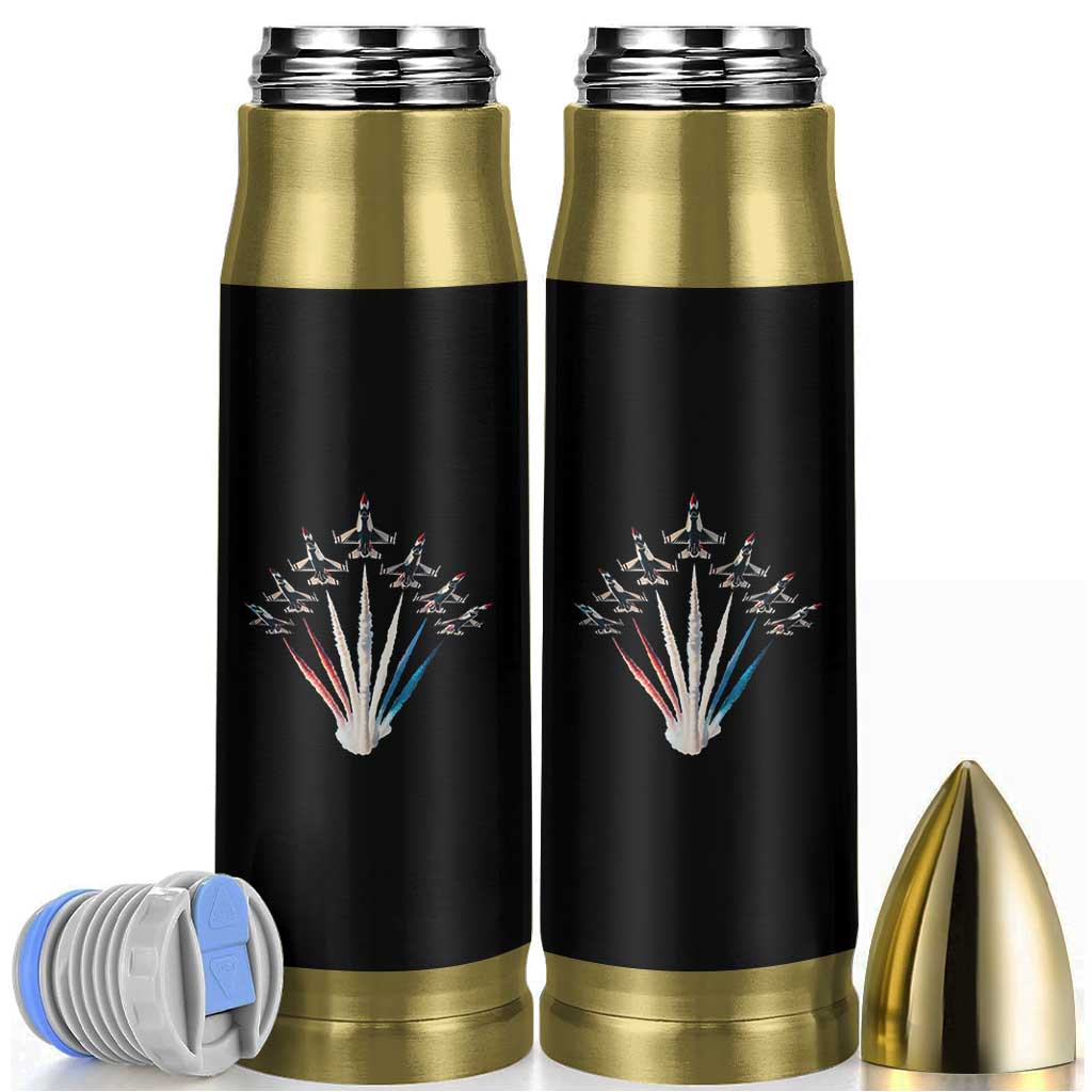 US Airplane Fighter Jet American Flag 4th Of July Bullet Tumbler - Wonder Print Shop