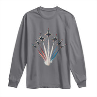 US Airplane Fighter Jet American Flag 4th Of July Long Sleeve Shirt - Wonder Print Shop