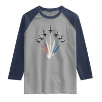 US Airplane Fighter Jet American Flag 4th Of July Raglan Shirt - Wonder Print Shop
