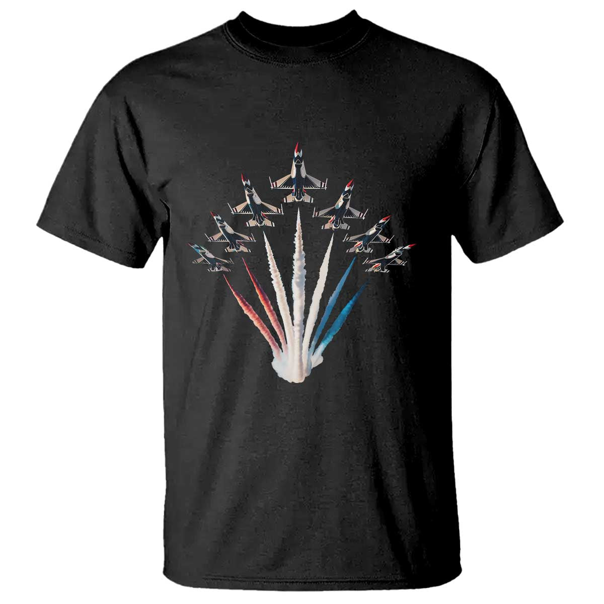 US Airplane Fighter Jet American Flag 4th Of July T Shirt - Wonder Print Shop