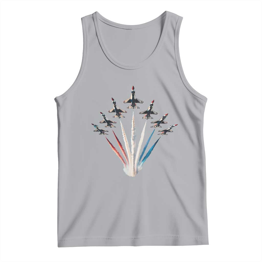 US Airplane Fighter Jet American Flag 4th Of July Tank Top - Wonder Print Shop