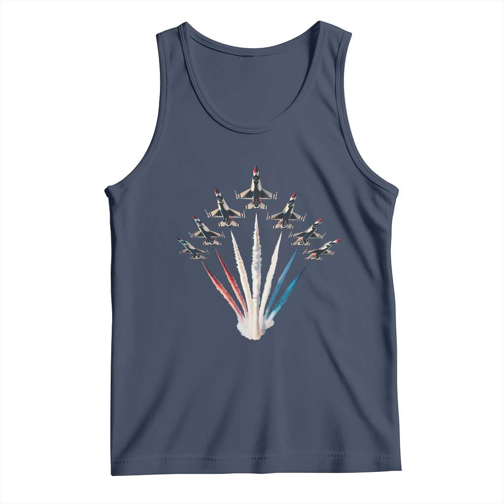 US Airplane Fighter Jet American Flag 4th Of July Tank Top - Wonder Print Shop