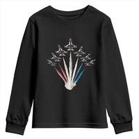 US Airplane Fighter Jet American Flag 4th Of July Youth Sweatshirt - Wonder Print Shop