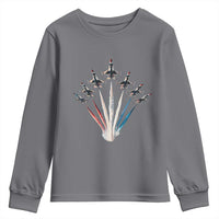 US Airplane Fighter Jet American Flag 4th Of July Youth Sweatshirt - Wonder Print Shop