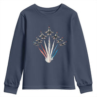 US Airplane Fighter Jet American Flag 4th Of July Youth Sweatshirt - Wonder Print Shop