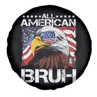 Funny All American Bruh Bald Eagle Spare Tire Cover American Flag 4th Of July Patriotic - Wonder Print Shop