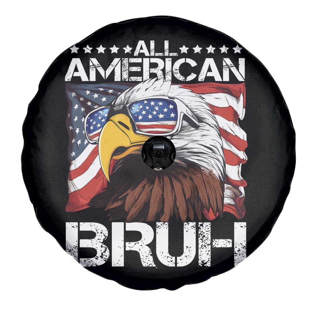 Funny All American Bruh Bald Eagle Spare Tire Cover American Flag 4th Of July Patriotic - Wonder Print Shop