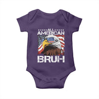Funny All American Bruh Bald Eagle Baby Onesie American Flag 4th Of July Patriotic - Wonder Print Shop
