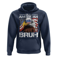 Funny All American Bruh Bald Eagle Hoodie American Flag 4th Of July Patriotic - Wonder Print Shop