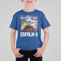 Funny All American Bruh Bald Eagle T Shirt For Kid American Flag 4th Of July Patriotic - Wonder Print Shop