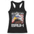 Funny All American Bruh Bald Eagle Racerback Tank Top American Flag 4th Of July Patriotic - Wonder Print Shop