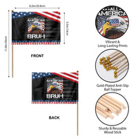 Funny All American Bruh Bald Eagle Patriotic Handheld Flag American Flag 4th Of July