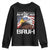 Funny All American Bruh Bald Eagle Youth Sweatshirt American Flag 4th Of July Patriotic - Wonder Print Shop