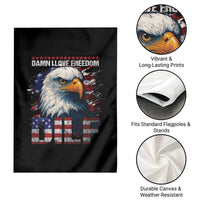 Funny 4th Of July DILF Damn I Love Freedom Garden Flag Vintage Bald Eagle 4th Of July - Wonder Print Shop