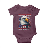 Funny 4th Of July DILF Damn I Love Freedom Baby Onesie Vintage Bald Eagle 4th Of July - Wonder Print Shop