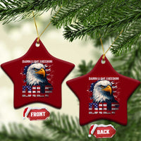 Funny 4th Of July DILF Damn I Love Freedom Ceramic Ornament Vintage Bald Eagle 4th Of July - Wonder Print Shop