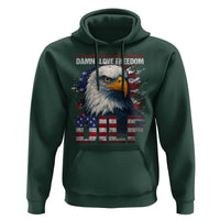 Funny 4th Of July DILF Damn I Love Freedom Hoodie Vintage Bald Eagle 4th Of July - Wonder Print Shop