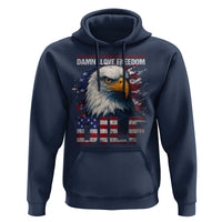 Funny 4th Of July DILF Damn I Love Freedom Hoodie Vintage Bald Eagle 4th Of July - Wonder Print Shop