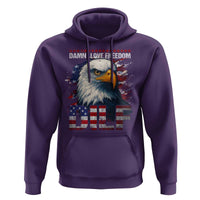Funny 4th Of July DILF Damn I Love Freedom Hoodie Vintage Bald Eagle 4th Of July - Wonder Print Shop