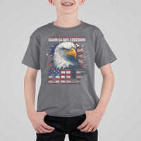 Funny 4th Of July DILF Damn I Love Freedom T Shirt For Kid Vintage Bald Eagle 4th Of July - Wonder Print Shop
