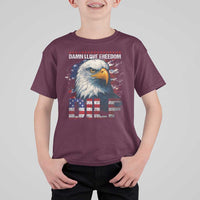 Funny 4th Of July DILF Damn I Love Freedom T Shirt For Kid Vintage Bald Eagle 4th Of July - Wonder Print Shop