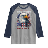 Funny 4th Of July DILF Damn I Love Freedom Raglan Shirt Vintage Bald Eagle 4th Of July - Wonder Print Shop