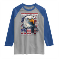 Funny 4th Of July DILF Damn I Love Freedom Raglan Shirt Vintage Bald Eagle 4th Of July - Wonder Print Shop