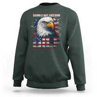 Funny 4th Of July DILF Damn I Love Freedom Sweatshirt Vintage Bald Eagle 4th Of July - Wonder Print Shop