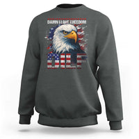 Funny 4th Of July DILF Damn I Love Freedom Sweatshirt Vintage Bald Eagle 4th Of July - Wonder Print Shop