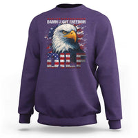 Funny 4th Of July DILF Damn I Love Freedom Sweatshirt Vintage Bald Eagle 4th Of July - Wonder Print Shop