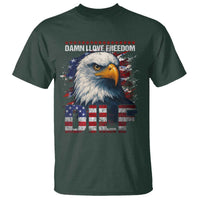 Funny 4th Of July DILF Damn I Love Freedom T Shirt Vintage Bald Eagle 4th Of July - Wonder Print Shop