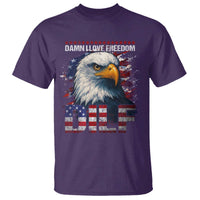 Funny 4th Of July DILF Damn I Love Freedom T Shirt Vintage Bald Eagle 4th Of July - Wonder Print Shop