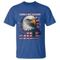 Funny 4th Of July DILF Damn I Love Freedom T Shirt Vintage Bald Eagle 4th Of July - Wonder Print Shop
