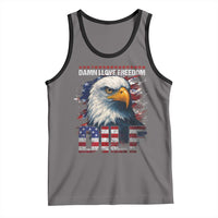 Funny 4th Of July DILF Damn I Love Freedom Tank Top Vintage Bald Eagle 4th Of July - Wonder Print Shop
