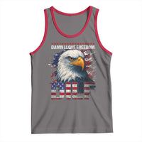Funny 4th Of July DILF Damn I Love Freedom Tank Top Vintage Bald Eagle 4th Of July - Wonder Print Shop