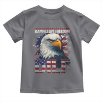 Funny 4th Of July DILF Damn I Love Freedom Toddler T Shirt Vintage Bald Eagle 4th Of July - Wonder Print Shop