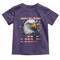 Funny 4th Of July DILF Damn I Love Freedom Toddler T Shirt Vintage Bald Eagle 4th Of July - Wonder Print Shop