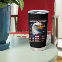 Funny 4th Of July DILF Damn I Love Freedom Tumbler Cup Vintage Bald Eagle 4th Of July - Wonder Print Shop