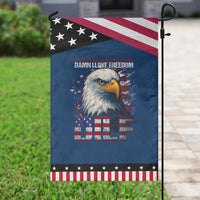 Funny 4th Of July DILF Damn I Love Freedom Garden Flag Vintage Bald Eagle 4th Of July